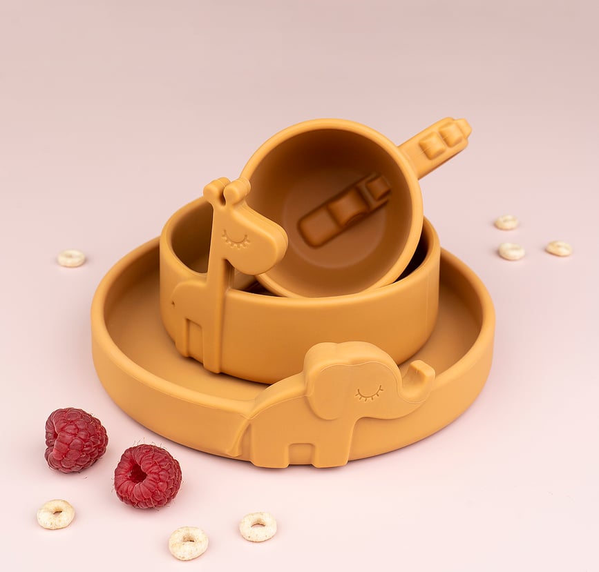 Peekaboo Πιάτο, μπλε, σιλικόνης