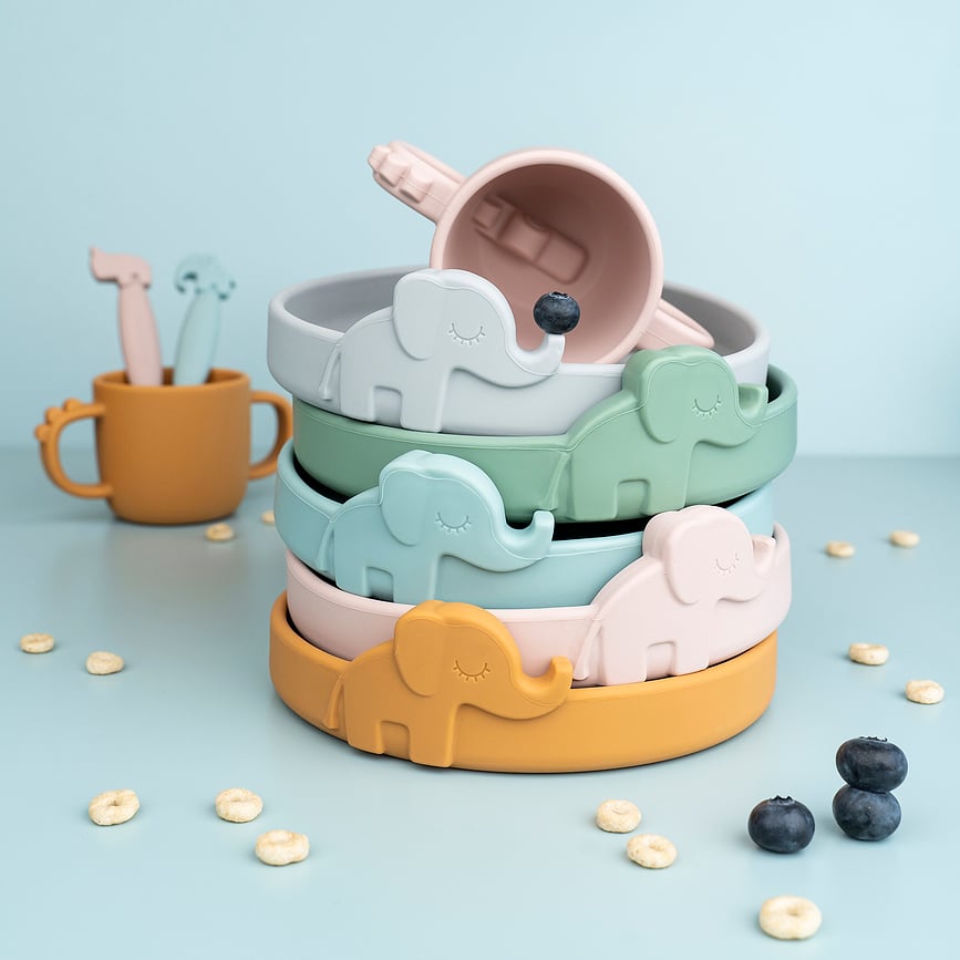 Peekaboo Πιάτο, μπλε, σιλικόνης