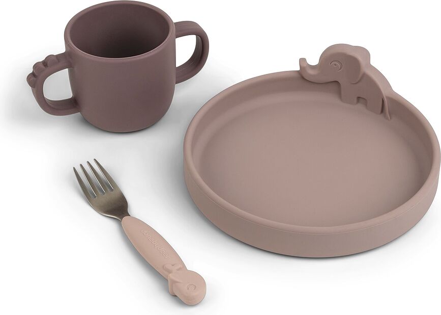 Peekaboo Set de Repas Enfant, en silicone, Set 3 pièces