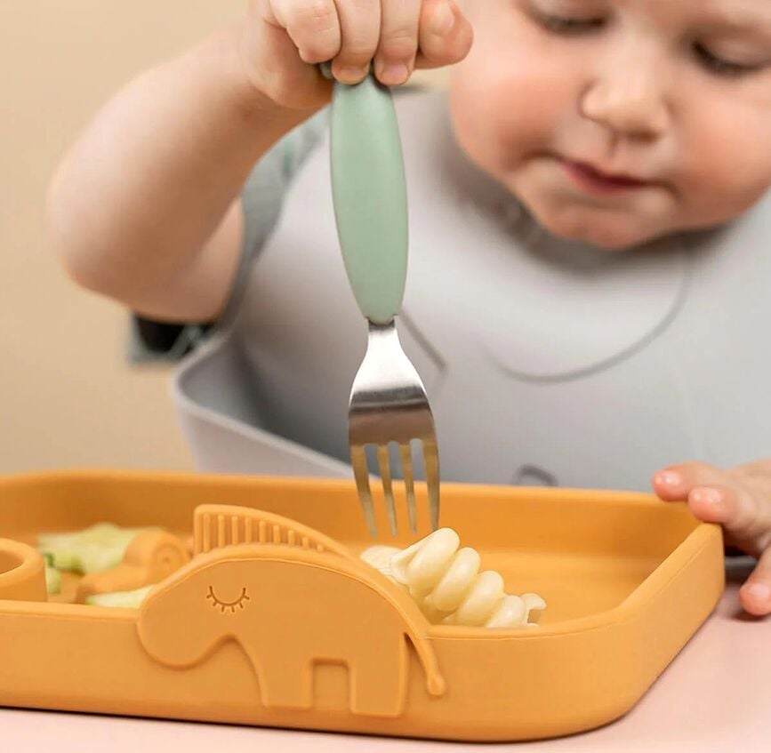 Peekaboo Tanjur podijeljeni silikonski sivi