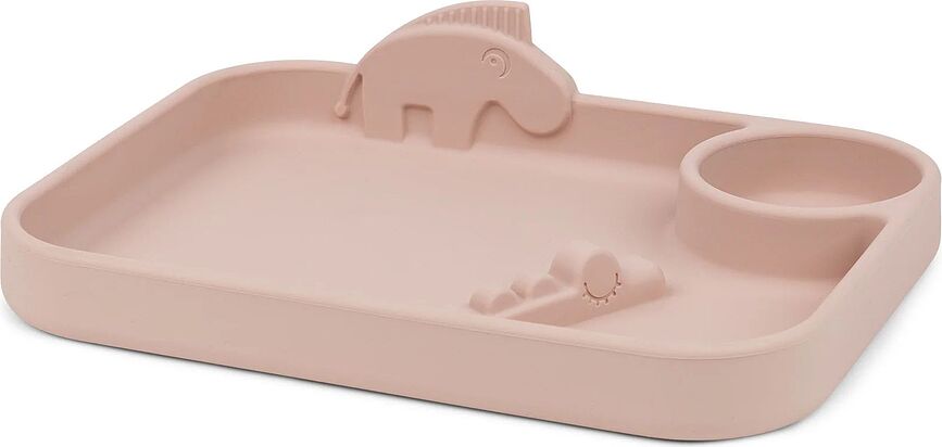 Plato compartimentado de silicona Peekaboo, rosa
