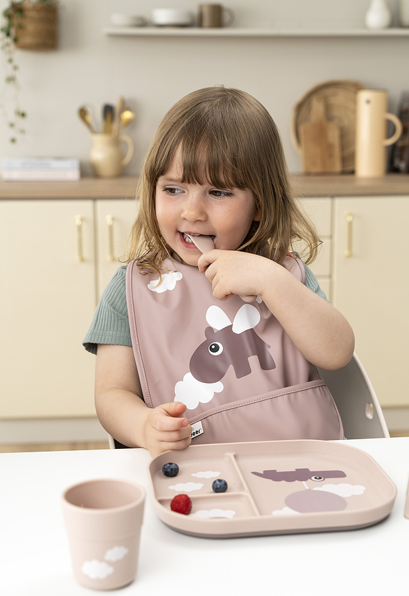 Plato con compartimentos Foodie Happy Clouds, rosa