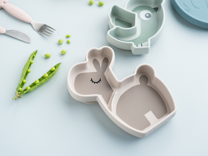 Plato con ventosa Birdee, verde