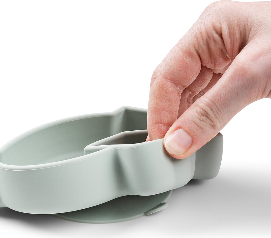 Plato con ventosa Birdee, verde