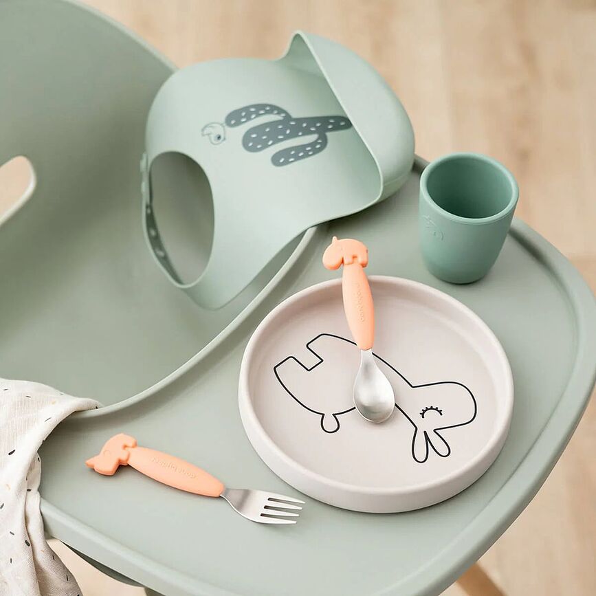 Plato de silicona Deer Friends Lalee, diseño de llama