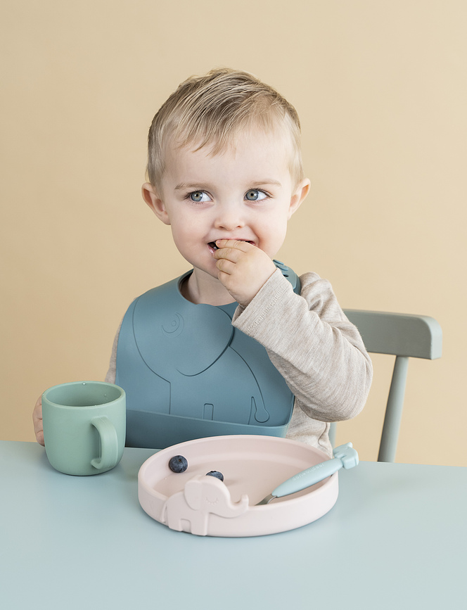 Plato de silicona Peekaboo, azul