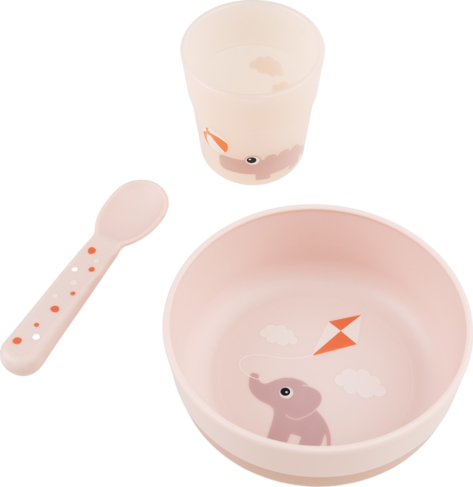 Playground Baby-Geschirr Puderrosa 3 El.