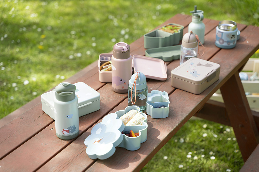 Playground Set Repas pour Enfants, avec Gourde à paille, rose, Set 3 pièces