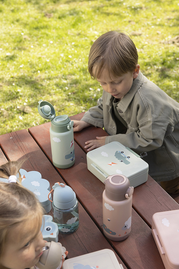 Playground Set Repas pour Enfants, avec Gourde à paille, rose, Set 3 pièces