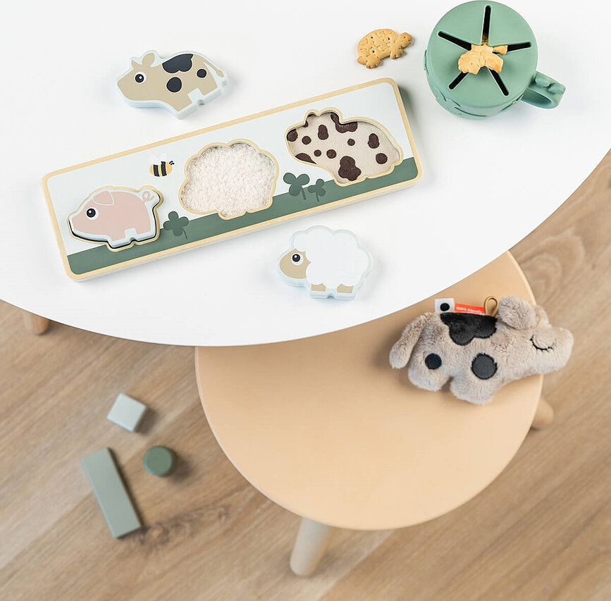 Puzzle sensoriel Tiny Farm, 4 pièces