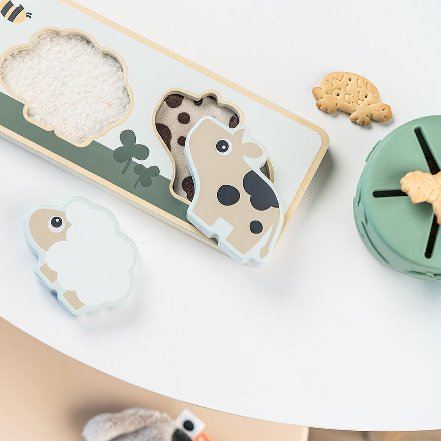 Puzzle sensoriel Tiny Farm, 4 pièces
