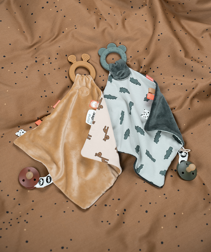 Raffi Doudou avec anneau de dentition, moutarde