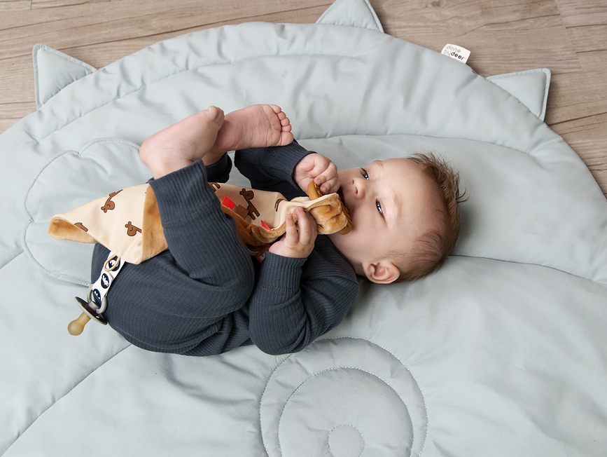 Raffi Doudou avec anneau de dentition, moutarde
