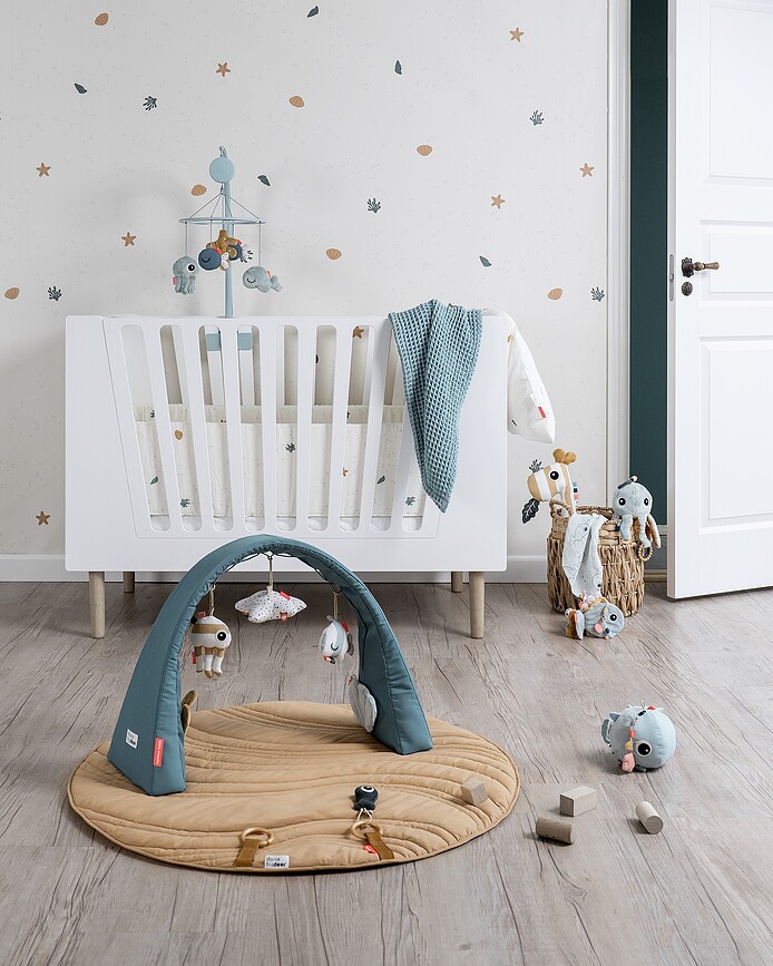 Sea Mobile pour lit bébé, bleu