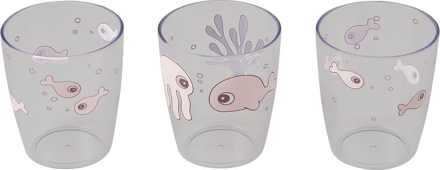 Sea poharak, akril, rózsaszín, 3 db