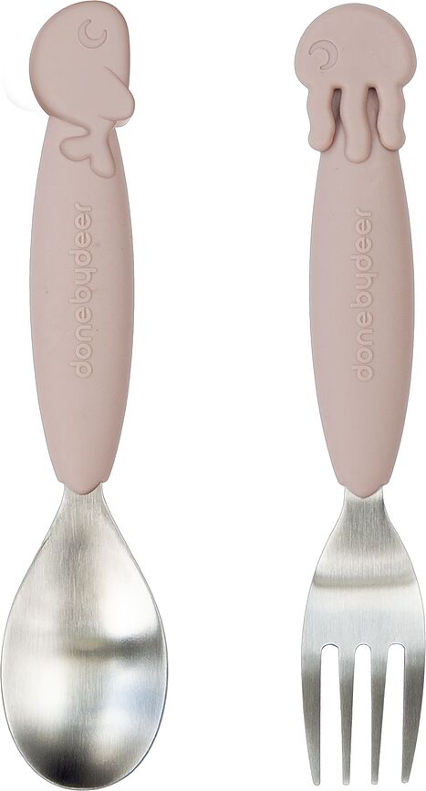 Sea Yummy Jedilni pribor za otroke, roza, 2 kosa