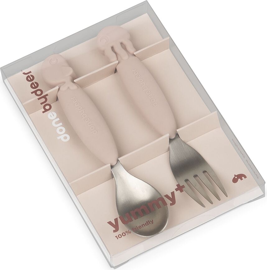 Sea Yummy Jedilni pribor za otroke, roza, 2 kosa