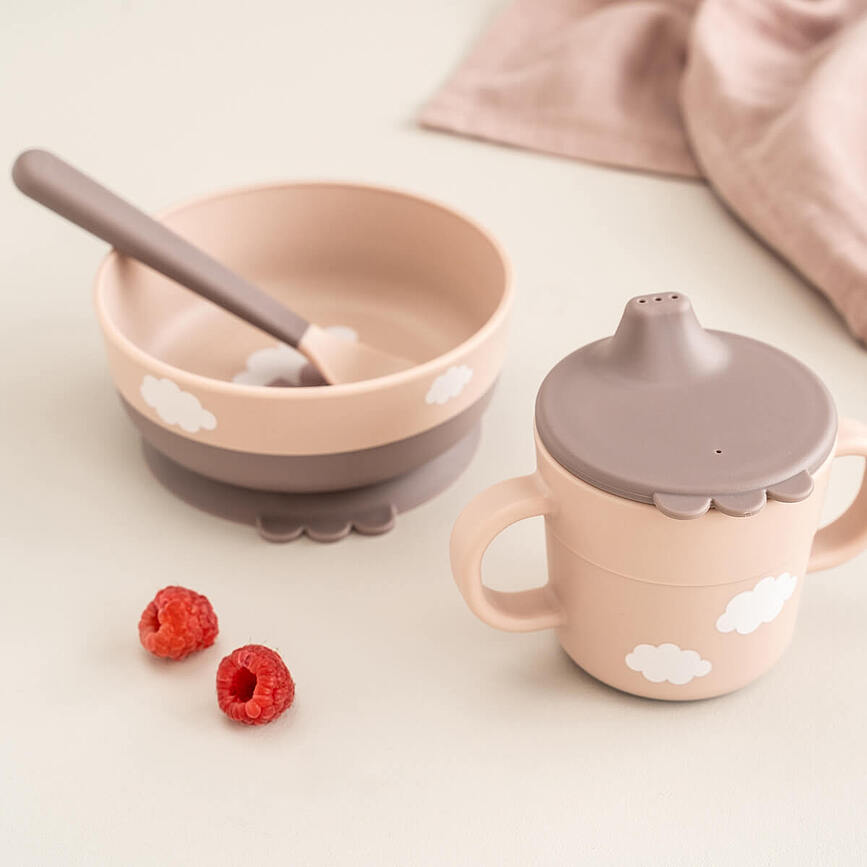Set de Comida Infantil Foodie Happy Clouds, verde, 3 piezas