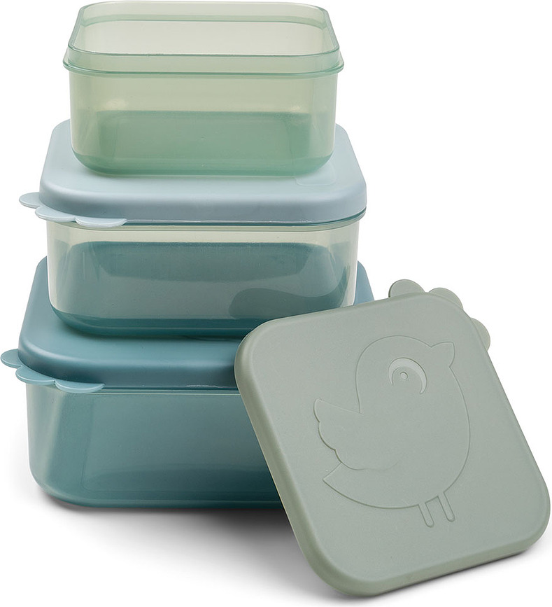 Contenedores para snacks Deer Friends Elphee & Birdee, rosa, Set de 3 piezas