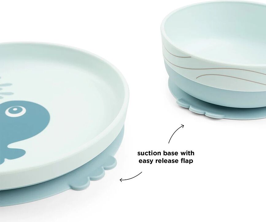 Vajilla infantil Foodie Wally, azul, Set de 3 piezas