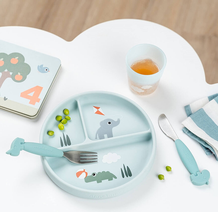 Šķīvis ar piesūcekni Stick&Stay Playground, rozā