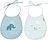 Slabbetjes met zak Happy Clouds blauw 2 st.