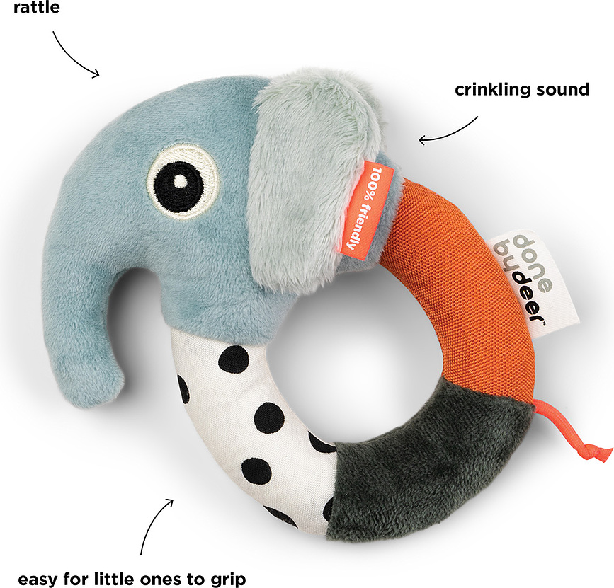 Sonajero sensorial Elphee, azul