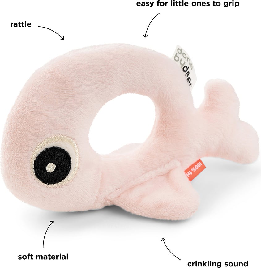 Sonajero sensorial Wally, rosa