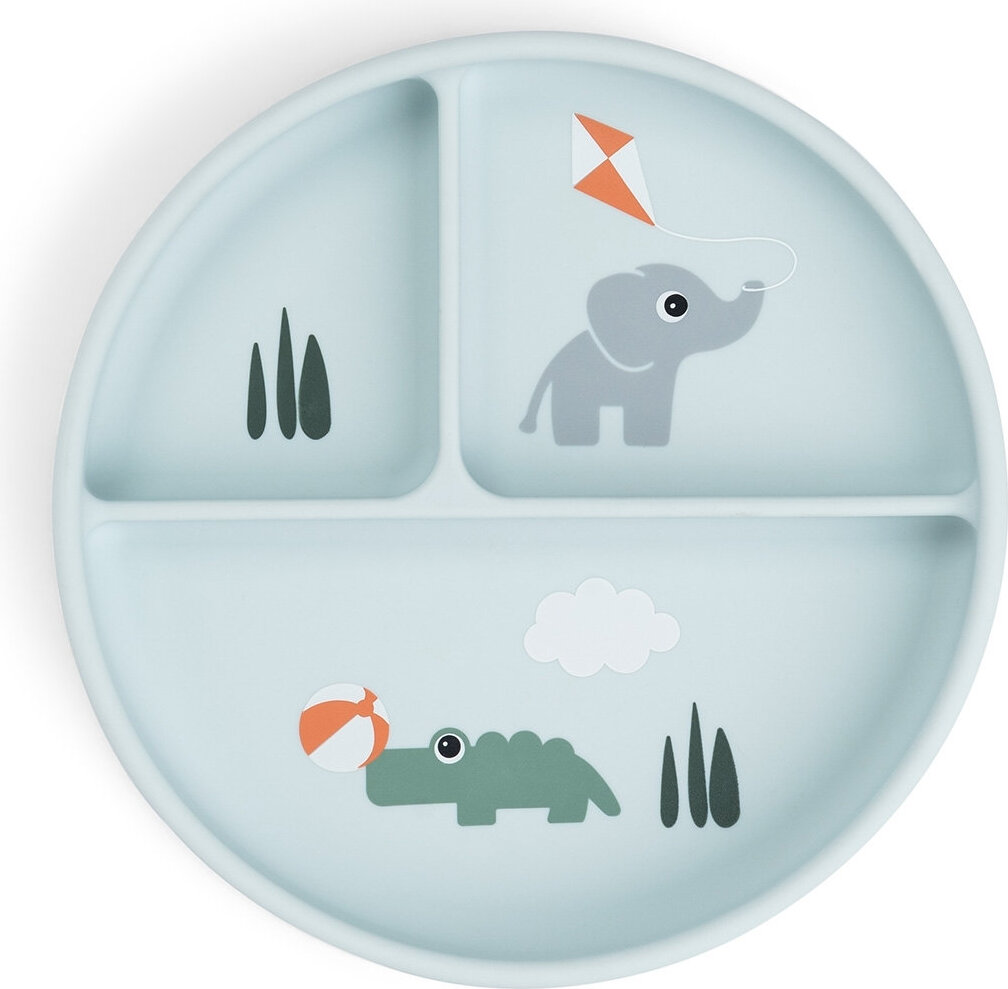 Stick&Stay Playground Teller mit Saugnapf, blau