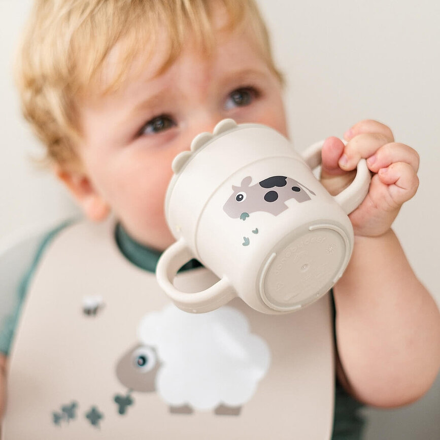 Tazza per bambini con beccuccio Foodie Tiny Farm rosa