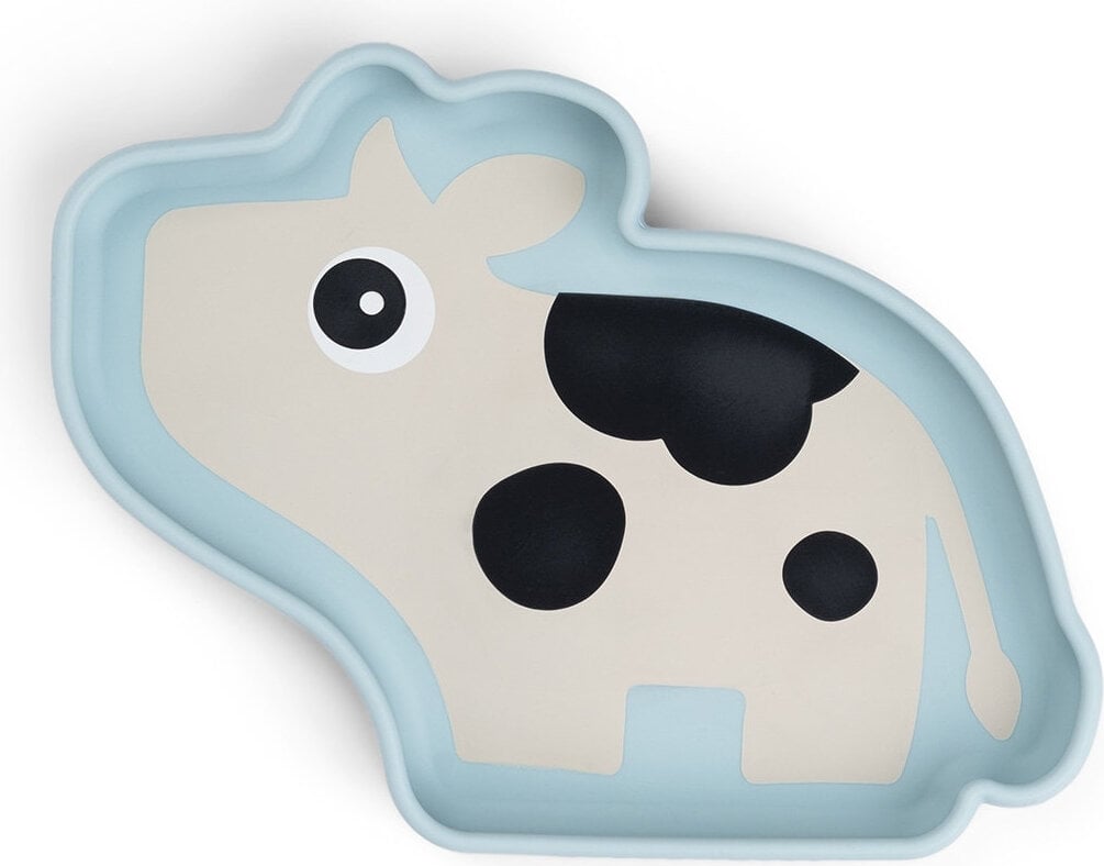 Teller mit Saugnapf Stick&Stay Dotti, blau