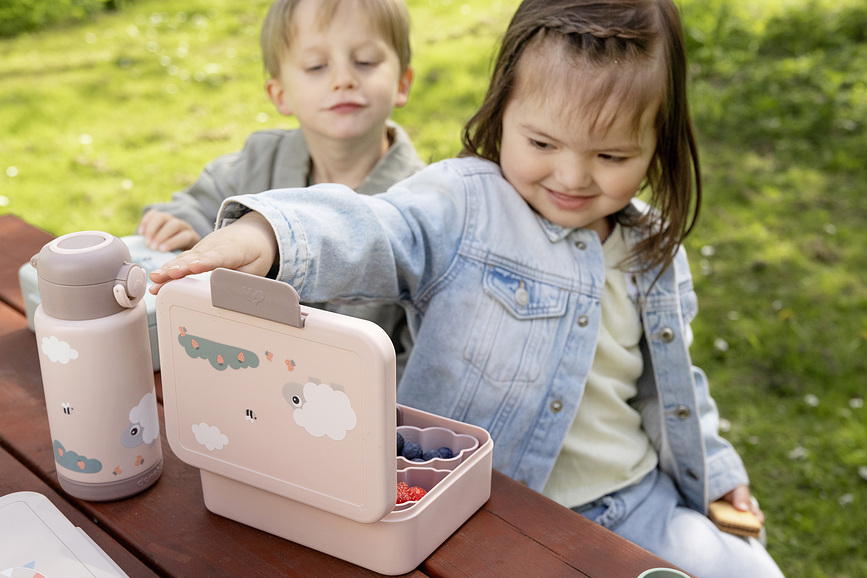 Tiny Farm Boîte à Déjeuner pour Enfants compartimentée, rose