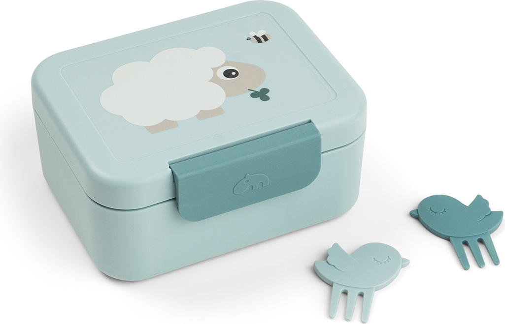 Tiny Farm Kinder-Lunchbox mit Fächern und Gabeln blau, 3-tlg.