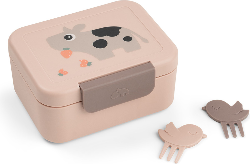 Tiny Farm Kinder-Lunchbox mit Fächern und Gabeln rosa, 3-tlg.