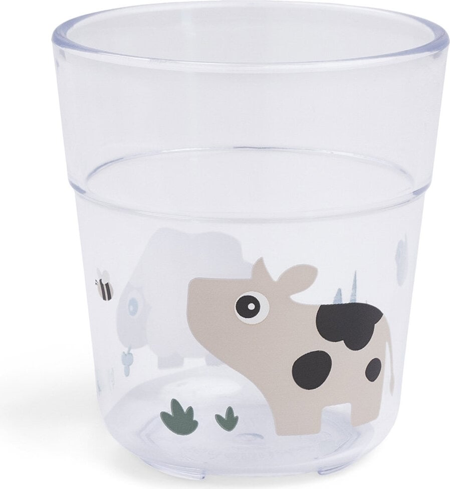 Tiny Farm Kinderbecher 220 ml, transparent grau
