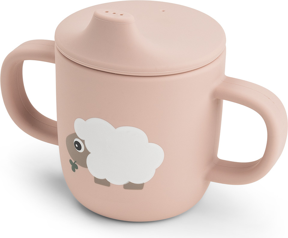 Tiny Farm Kinderbecher mit Schnabelaufsatz 120 ml, rosa