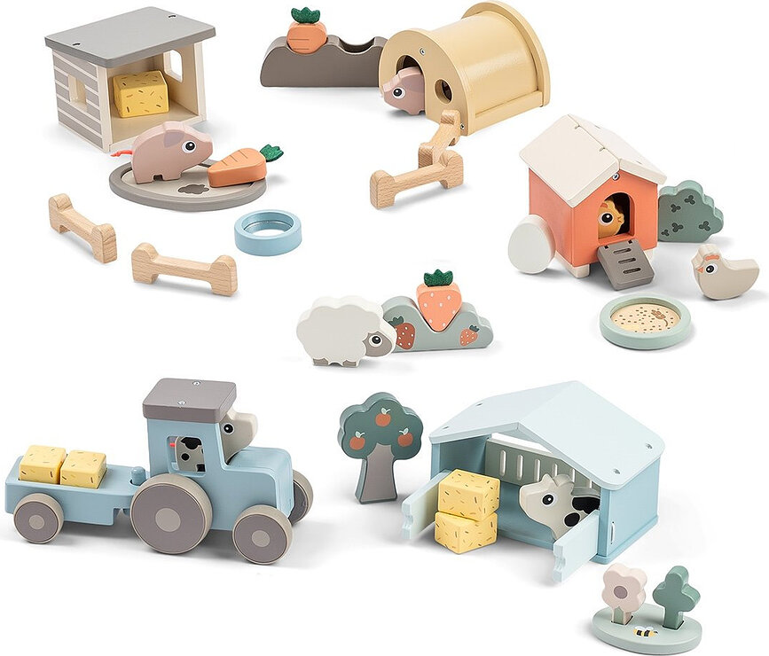 Tiny Farm Pigee leksak, 6 delar