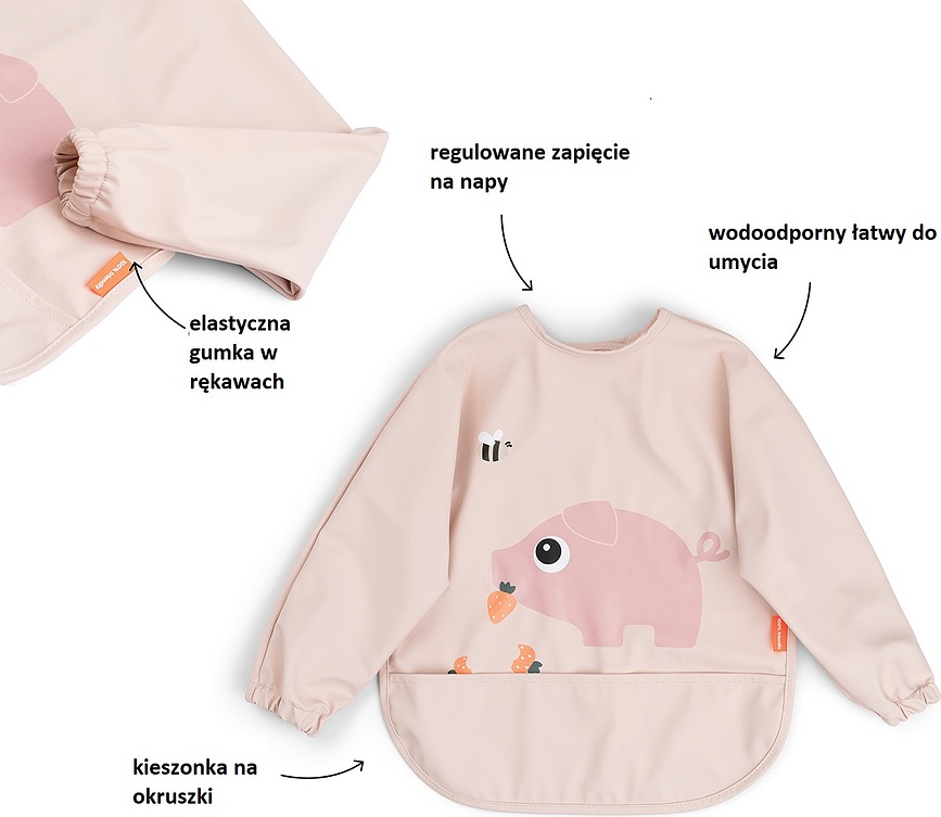 Tiny Farm Sliniček z rokavi, 6-18 m, moder