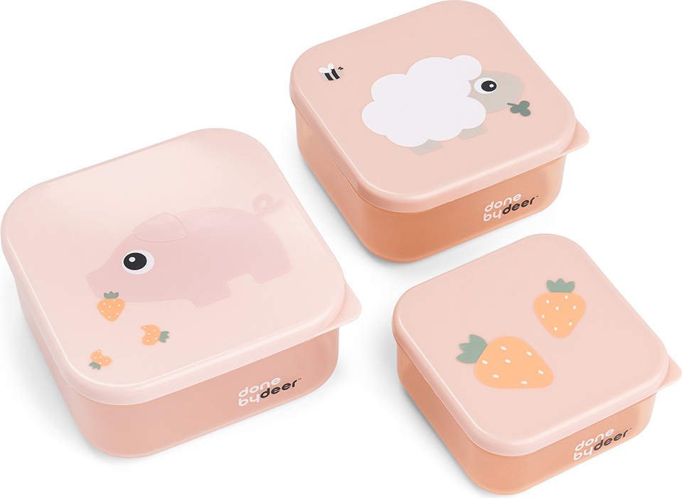 Tiny Farm Snackboxen, rosa, 3er-Set