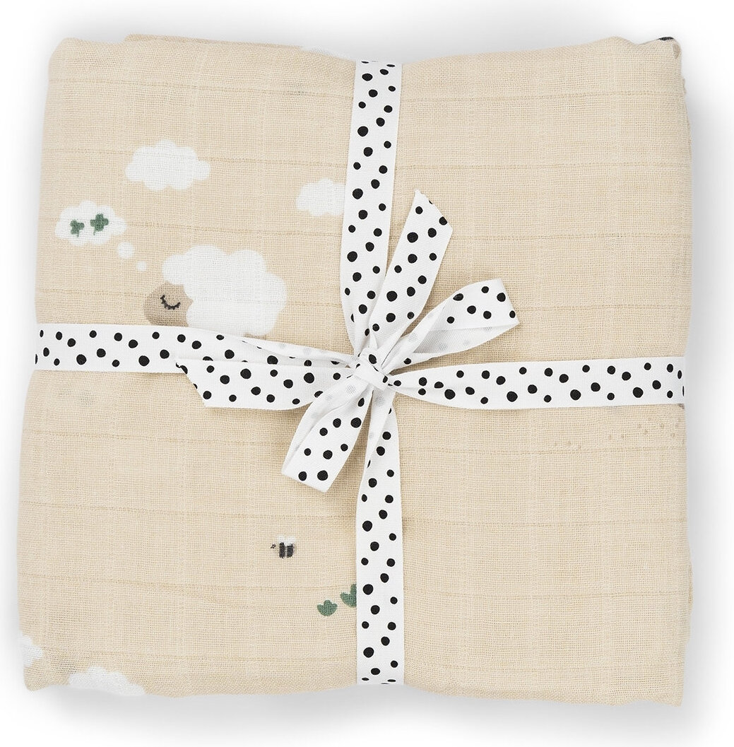 Tiny Farm Wickeltuch 120 x 120 cm, beige