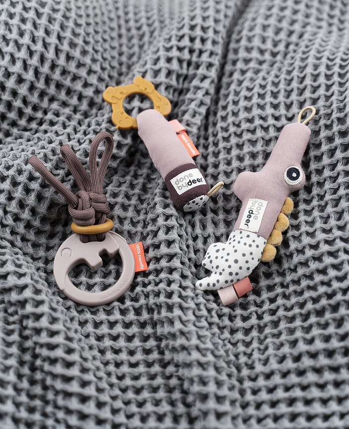 Tiny Hochets, bleus, Lot de 3