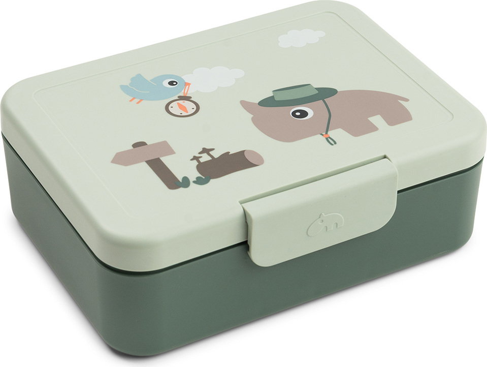 Tiny Trails Kinder-Lunchbox mit Fächern, grün