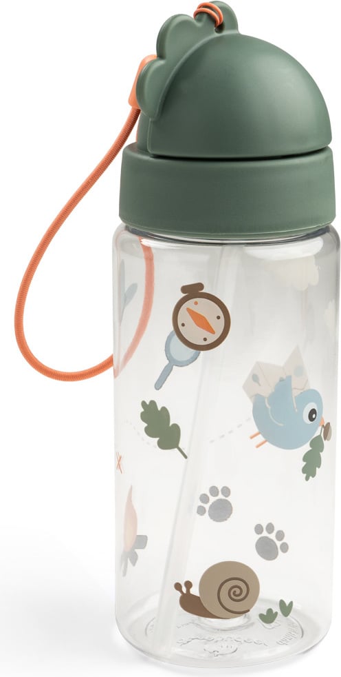 Tiny Trails Trinkflasche mit Strohhalm 350 ml, grün