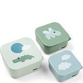 Užkandžių dėžutės Happy Clouds mėlynos-žalios spalvos 3 vnt.