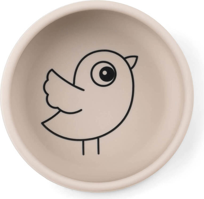 Vajilla infantil Birdee, color arena, Set de 3 piezas