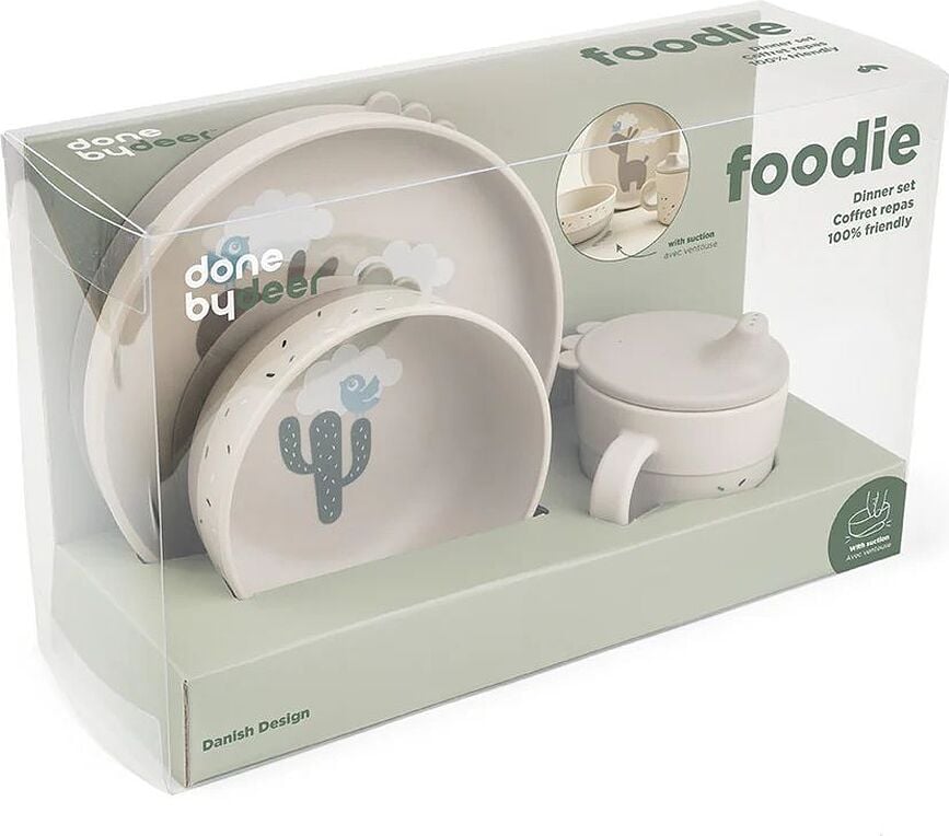 Vajilla infantil Foodie Lalee, color arena, Set de 3 piezas