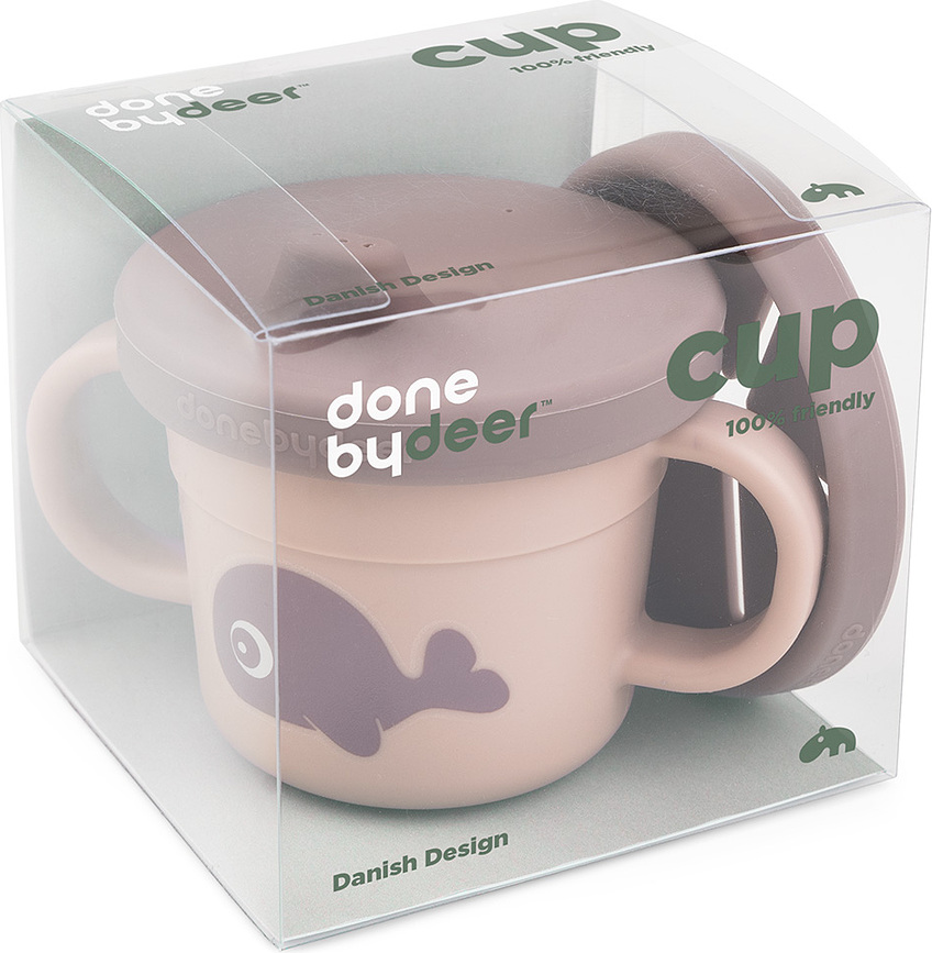 Vaso infantil 2 en 1 Foodie Croco, verde, para beber y snacks, Set de 3 piezas