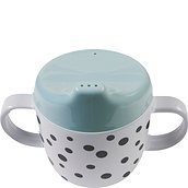 Dots Mug with mouthpiece blue