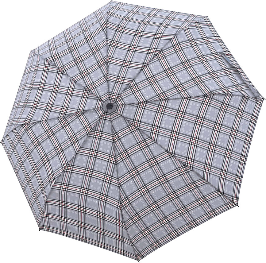 Carbonsteel Magic Ομπρέλα, καρό, ανοιχτό γκρι