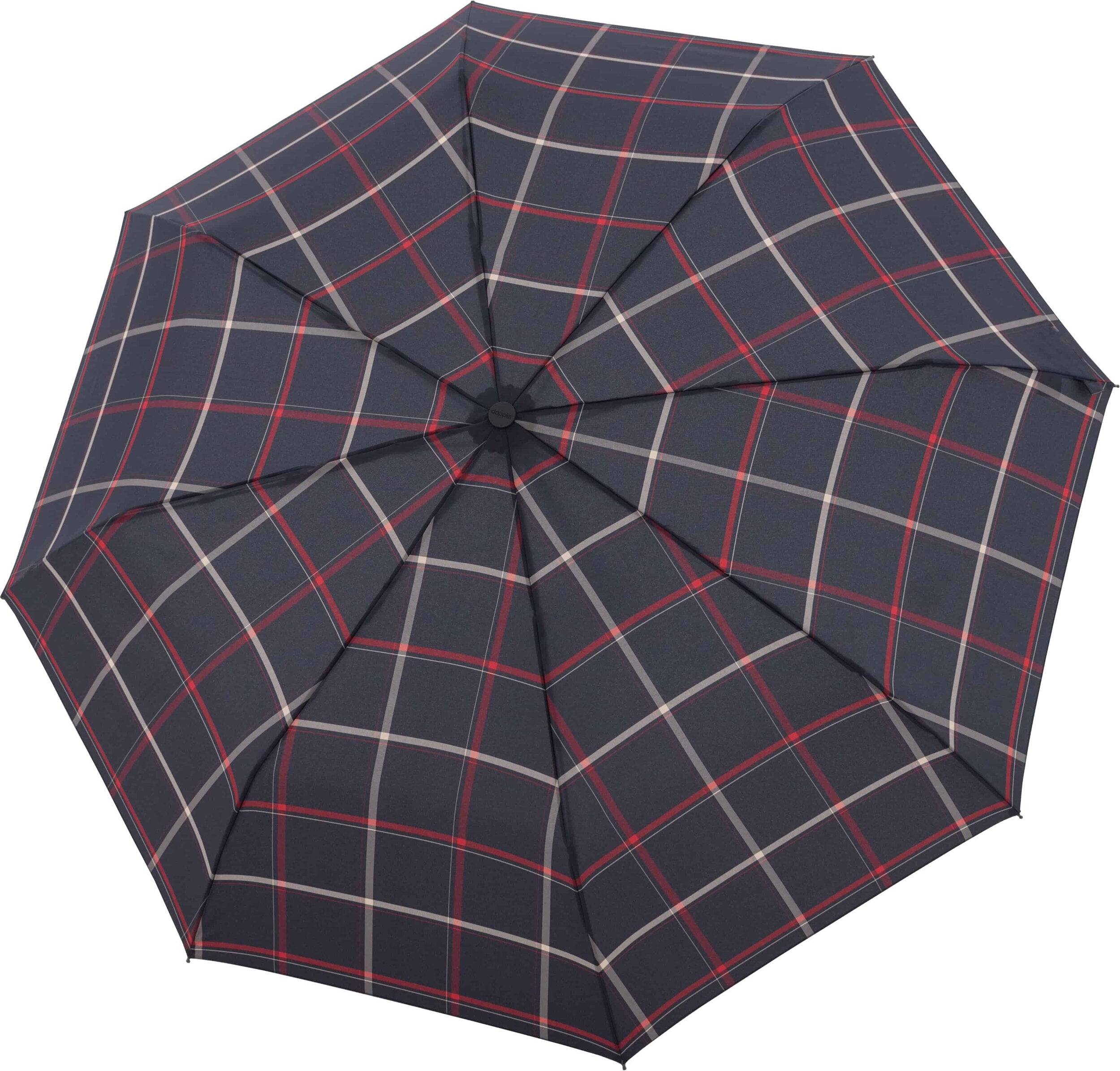 Carbonsteel Magic Regenschirm, kariert, marineblau